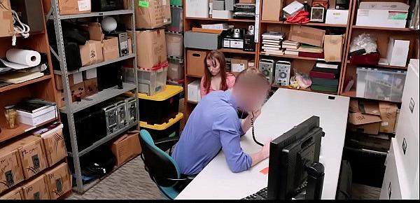  ShopLyfter - Security Guard Interrogates And Fucks Redhead Thief